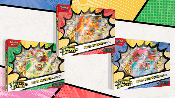 Mega Evolution—Ascended Heroes Mega Meganium ex, Mega Emboar ex, and Mega Feraligatr ex Boxes
